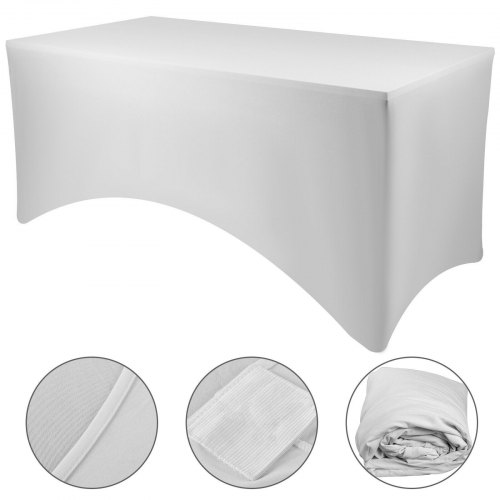 20 Stücke 6ft Stretch Tischdecke Tischhusse Weiß Tischüberzug Langlebig