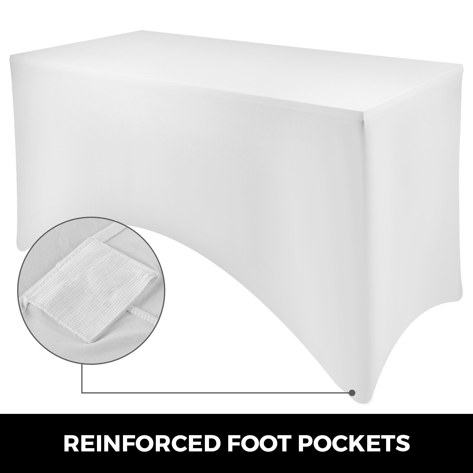 20 Stücke 6ft Stretch Tischdecke Tischhusse Weiß Tischüberzug Langlebig