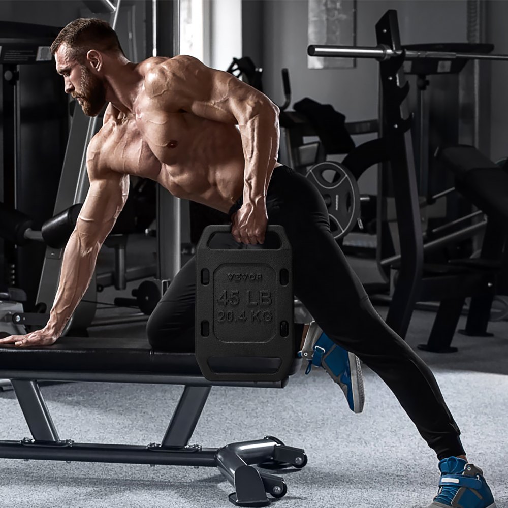 VEVOR Ruck-Gewichte aus Gusseisen 20,4 kg einzelne Ruck-Platte, gewichtete Gewichte für Rucking, solide Ruck-Plattengewichte für Schwünge Kniebeugen Krafttraining Gewichtheben Fitness-Workout