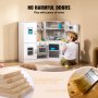 VEVOR Eck-Spielküche aus Holz, Spielzeugset mit Lichtern und Geräuschen, Kleinkinderküche mit Eismaschine, Backofen, Spüle, Uhr, Mikrowellen, Kühlschrank und Zubehör, für Kleinkinder, Vorschulkinder, weiß