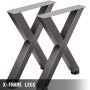 VEVOR Tischbeine 720x 600 mm X-Frame Tischgestell 28 x 24 Zoll Tischbein Metall Schwarz einfache Montage Tischbeine Metall schwarz Tischzubehör