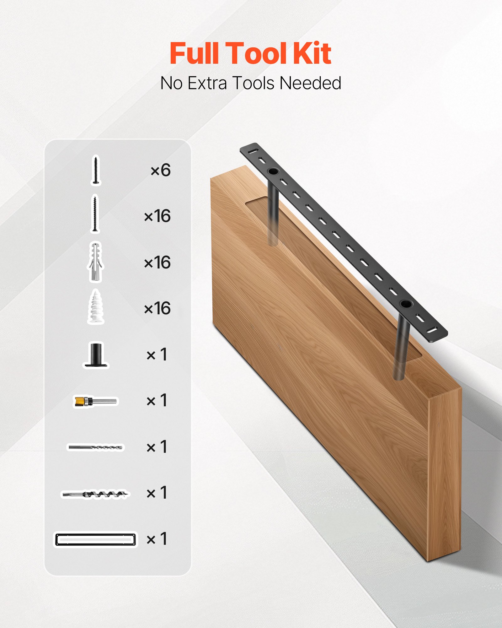 VEVOR Regalhalterung, 2 Stk., Tragkraft 68 kg, Schwerlast Regalhalter, 558,4x157,4x38,1 mm, Regalträger für versteckte Regale, unsichtbare Halterung für schwebende Regale zur Wandmontage