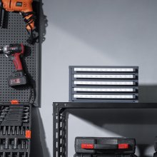 VEVOR Bohrer-Spender-Schrank, Bohrer-Organizer mit fünf Schubladen für Bohrerspender Nr. 1 bis Nr. 60 aus Stahl mit Etiketten, Stapelbarer Bohrer-Spender zur Aufbewahrung von Bohrern Gravur Bits