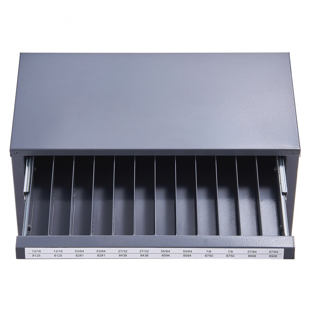 VEVOR Bohrer-Spender-Schrank, Bohrer-Organizer-Schrank mit fünf Schubladen für 13,1 mm bis 25 mm Stahl-Bohrer-Spender-Organizer-Schrank mit Etiketten, Stapelbarer Bohrer-Spender Aufbewahrung