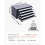 VEVOR Bohrer-Spender-Schrank, Bohrer-Organizer-Schrank mit fünf Schubladen für 13,1 mm bis 25 mm Stahl-Bohrer-Spender-Organizer-Schrank mit Etiketten, Stapelbarer Bohrer-Spender Aufbewahrung