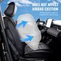 VEVOR-Autositzbezüge in einem Fahrzeug, das die Airbag-Auswurfsicherheit mit blauen Pfeilen auf dem Sitz demonstriert.