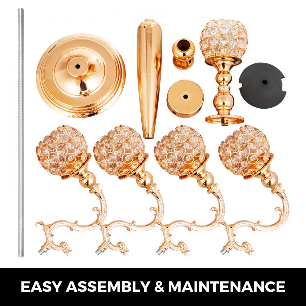 Kerzenständer 5-armig Kerzenleuchter Abendessen Kandelaber Aluminiumstruktur