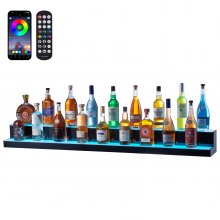 VEVOR Barregal Weinregal LED Beleuchtung Wandmontage 2-stufig 1524mm Display