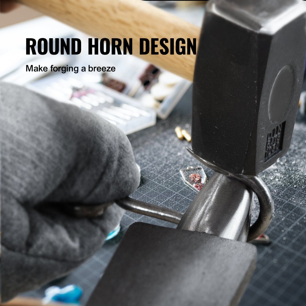 VEVOR Amboss Einzelner Hornamboss 4kg Stahlgussamboss Geschmiedeter Amboss Robuster Hornamboss Schmied Juweliere Metallschmied Schmiedewerkzeug Geeignet für Nieten, Abflachen, Schmieden und Formen