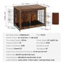 VEVOR Hundekäfig 98x65x68cm Hundebox aus P2 und Q195 Vintage Beistelltisch Drahtkäfig Haustierkäfig mit 2 Türen, Auffangschale & Kissen Hundebox im Möbelstil Hundegitterbox