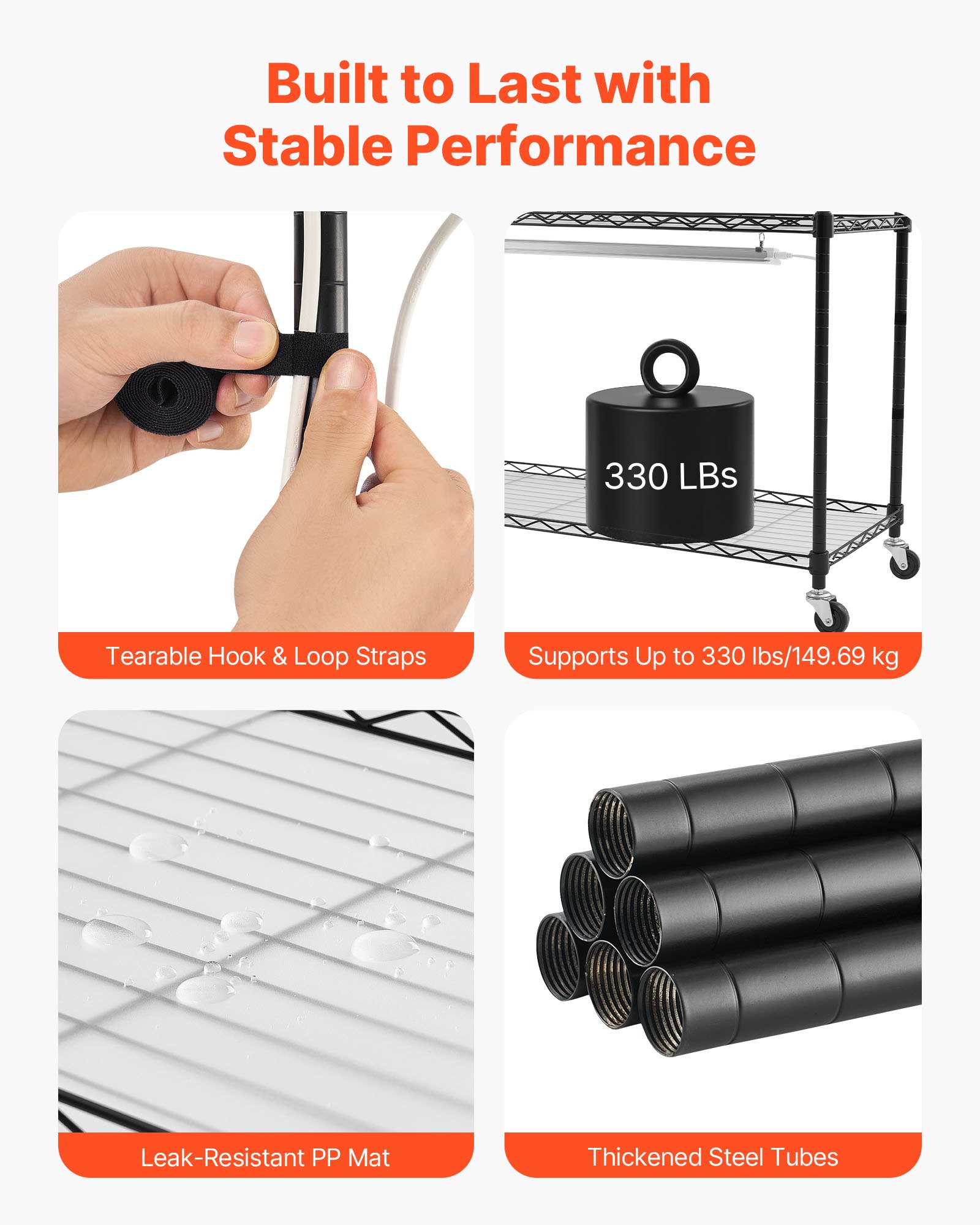 VEVOR Pflanzenregal mit Wachstumslicht, 6-stufiger Pflanzenständer mit Rädern und 4/9/14-Stunden-Timer, 150 W 3-Farben-Vollspektrum-Lichter, Blumenregal für die Samenanzucht, 75x35x180 cm