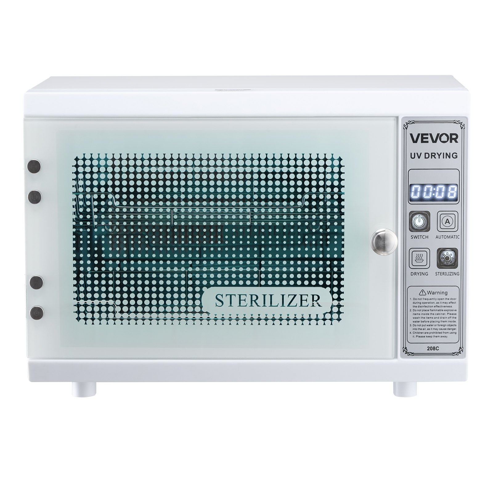 VEVOR UV Sterilisator Nagelwerkzeug-Reinigungsmaschine (12 L / 160 W) multifunktionale Nagelreiniger Sterilisator mit Timer-Einstellung, Reinigungskabinett mit Tür aus gehärtetem Glas, für Labore