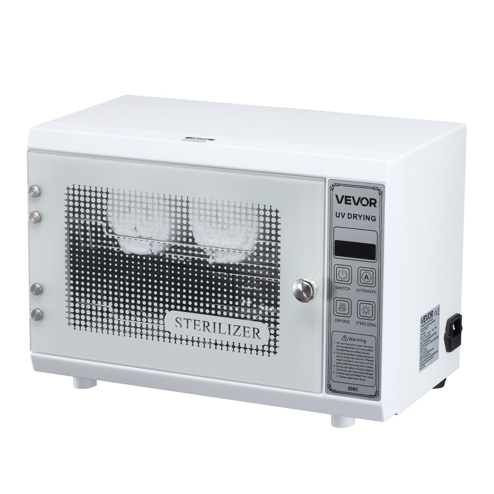 VEVOR UV Sterilisator Nagelwerkzeug-Reinigungsmaschine (12 L / 160 W) multifunktionale Nagelreiniger Sterilisator mit Timer-Einstellung, Reinigungskabinett mit Tür aus gehärtetem Glas, für Labore