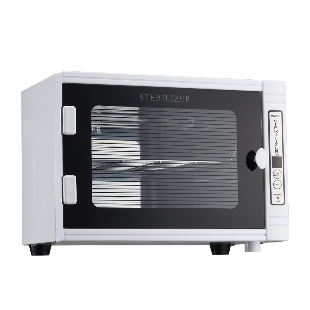 VEVOR UV Sterilisator Nagelwerkzeug-Reinigungsmaschine (12 L / 5 W) multifunktionale Nagelreiniger Sterilisator mit Timer-Einstellung, Reinigungskabinett mit Tür aus gehärtetem Glas, für Labore