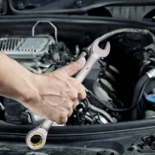 VEVOR Schlüsselsatz 24-teiliger Ratschenschlüsselsatz mit Organizer-Rack, Cr-V-Stahl-Schlüsselsatz SAE 1/4 Zoll bis 7/8 Zoll, metrisch 8 mm bis 19 mm, ideal für Haushalt Autoreparaturen Werkstatt