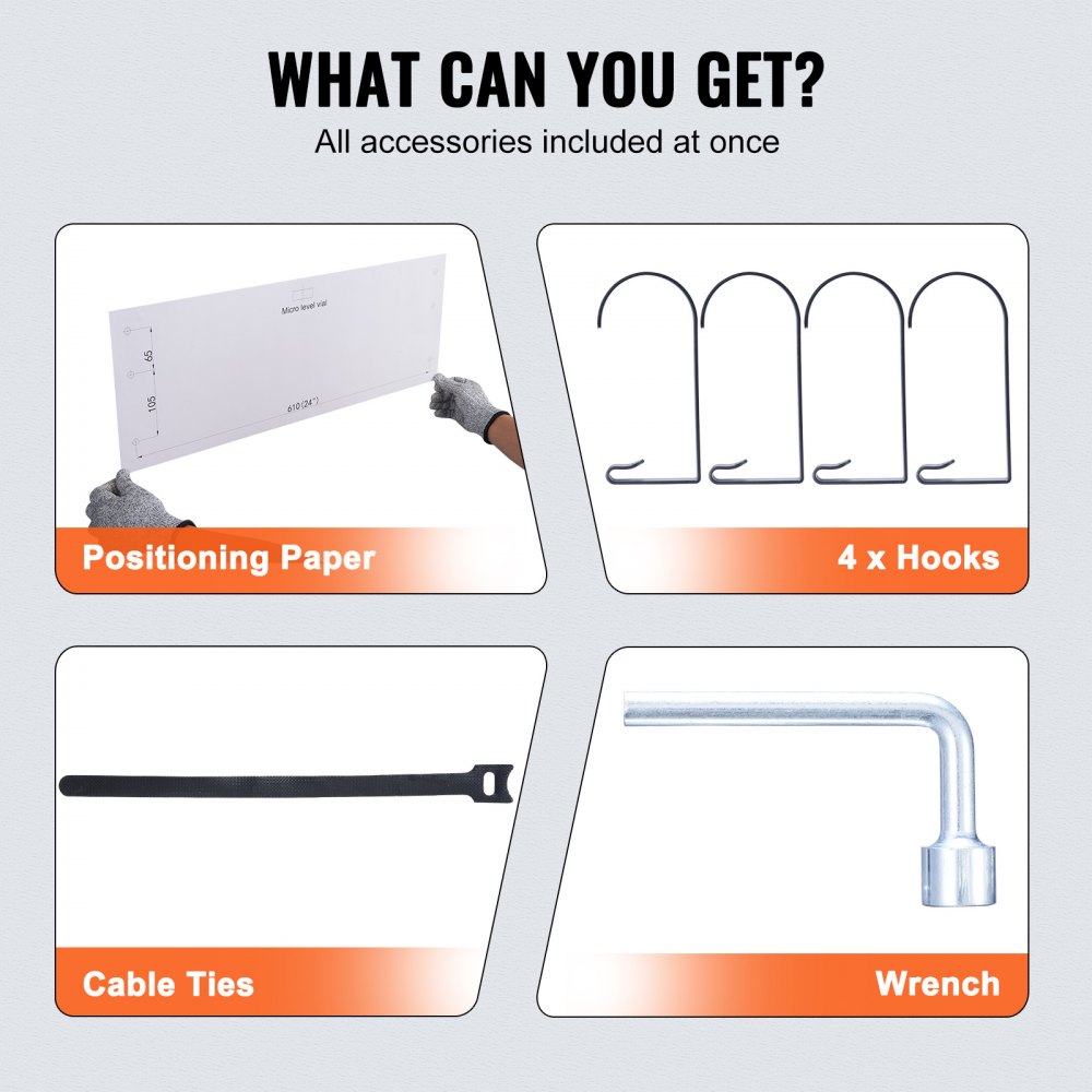 VEVOR 2er-Set Garagenregal 1220 x 620 x 209 mm Werkzeugaufbewahrung 114 kg pro Schicht Werkzeughalter Wand 122 x 61 cm Regalfläche Aufbewahrungsregale Metallregal Werkzeug Organizer Wandregale