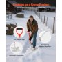 VEVOR Schneeschaufel, 350x400 mm Schneeräumer aus Aluminiumlegierung mit D-förmigen Griffen, Schneeräumer, Schneeschippe, Schneeschüppe, tragbares Schneeräumwerkzeug für Garten, Auto, Camping