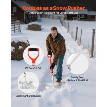 VEVOR Schneeschaufel, 350x400 mm Schneeräumer aus Aluminiumlegierung mit D-förmigen Griffen, Schneeräumer, Schneeschippe, Schneeschüppe, tragbares Schneeräumwerkzeug für Garten, Auto, Camping