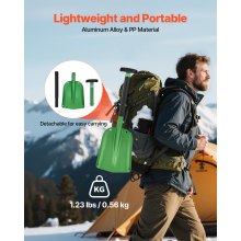 VEVOR Schneeschaufel, 270x215 mm, Schneeschieber aus Aluminiumlegierung mit T-förmigen Griffen, Schneeräumer, Schneeschippe, Schneeschüppe, tragbares Schneeräumwerkzeug für Garten, Auto, Camping