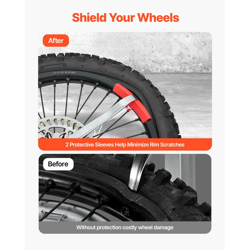 VEVOR Reifenmontiergerät Manueller Reifenwechsler Kit Geeignet für 16-21 Zoll Reifen 15/17/20/25 mm Achsen, Radmontagehilfe für Outdoor & Mobile Reparaturen von Universalen Motorräder Fahrräder