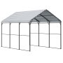VEVOR Tent Garage 3x4.5x3.15 m, Garage Tent, Carport with Galvanized Steel Frame & Roof, Car Tent with Removable Side Walls, Multi-Purpose Car Shelter for Pickup Trucks, Boats, Cars & Tractors