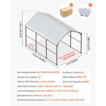 VEVOR Zeltgarage Garagenzelt Carport Unterstand Schuppen Auto 3x4,5x3,15m