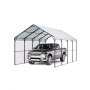 VEVOR Zeltgarage, 3,6x6x3,15 m Garagenzelt, Carport mit verzinktem Stahlrahmen & Dach, Autozelt mit abnehmbaren Seitenwänden, Schuppen Auto, Mehrzweck-Autounterstand für Pickup, Boot, Auto & Traktoren