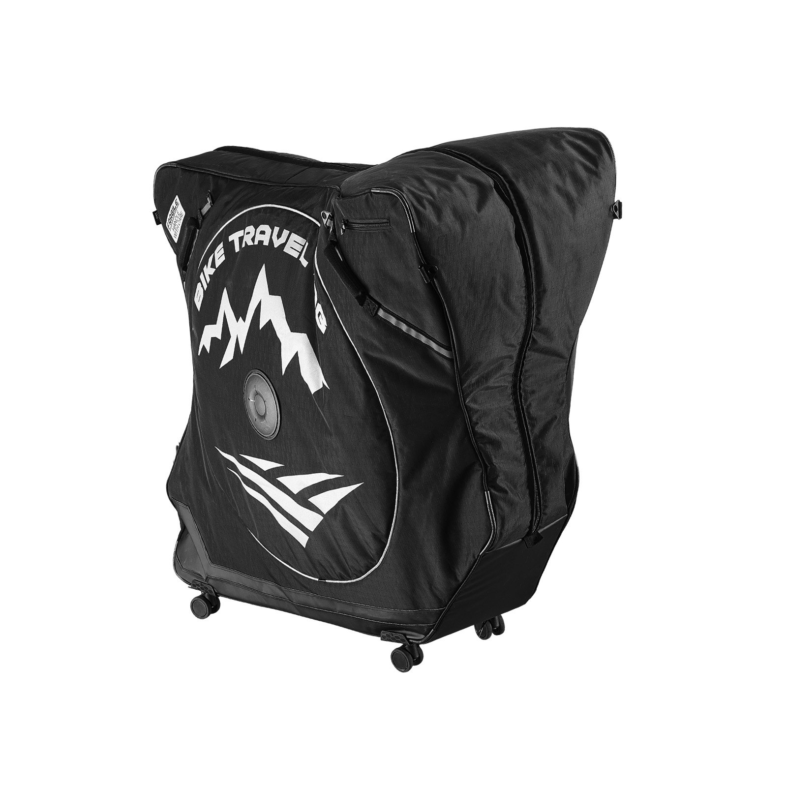 VEVOR Bike Travel Bag, Road Bike Bag Road Bicycle Storage Carry with TSA Lock & Dual Zipper, Black Bicycle Case Wheelbase 94-106 cm for Air Travel, Outdoor Use, Airplane, Car, Train, Subway Transport