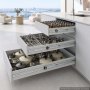 VEVOR Heavy Duty Drawer Slides, 90 cm 120.2 kg Load Side Mount Rails, for Cabinets, Kitchen, Workbench, RV, 3-Fold Full Extension Ball Bearing Rails, Carbon Steel, with Screws & Nuts, 1 Pair
