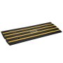 VEVOR 3x Schwellenrampe Vollgummi Türschwellenrampe Max. Belastbarkeit 15Tonnen Bordsteinrampe mit 5,5x3,5cm Kanal Rollstuhlrampe 122x40,5x6,5cm Auffahrrampe Ideal für unebenen Boden Bordsteinkanten