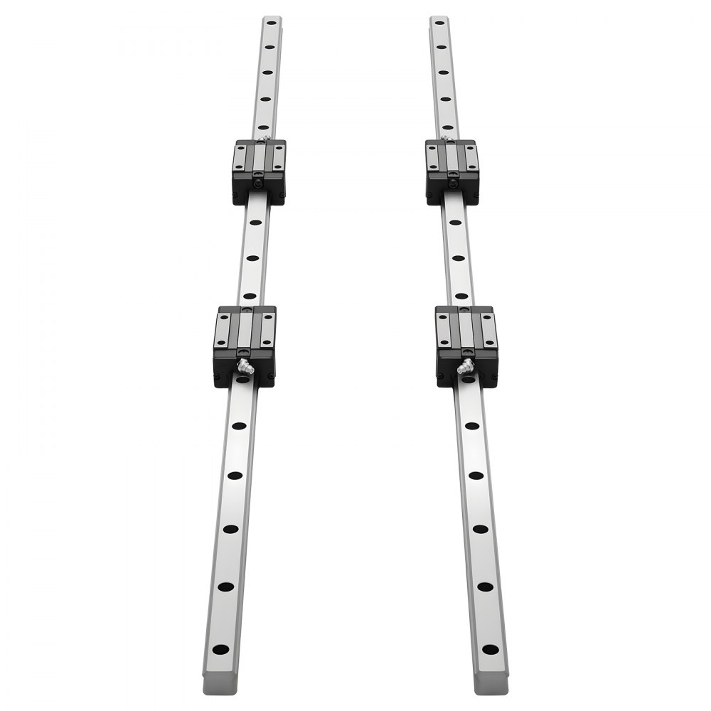VEVOR Linearführungen HGR20, 2er-Pack 1000 mm Linearschienen & 4 Stk. Gleitblöcke, rostfrei & hochpräzise, Gleitschienen für Heimwerker, CNC-Fräsen, Drehmaschinen, Fräsmaschinen, 3D-Drucker