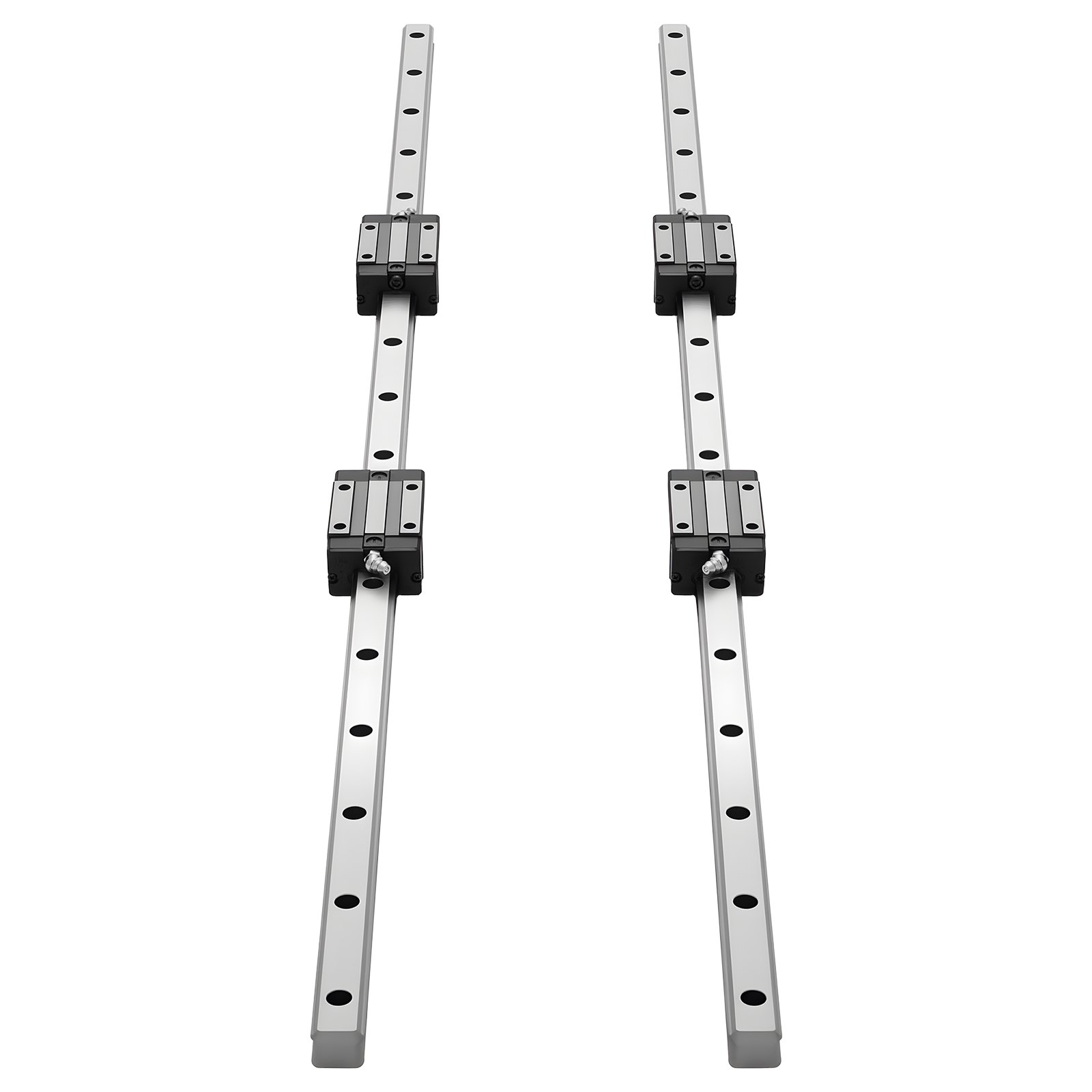 VEVOR Linearführungen HGR20, 2er-Pack 1000 mm Linearschienen & 4 Stk. Gleitblöcke, rostfrei & hochpräzise, Gleitschienen für Heimwerker, CNC-Fräsen, Drehmaschinen, Fräsmaschinen, 3D-Drucker