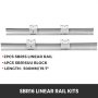 VEVOR Linearführung 2 STÜCK Linearschiene 500 mm SBR16 mit 4 STÜCK SBR16UU Führungswagen Kugelumlaufspindel Führungsschiene für 3D-Drucker CNC-Maschine