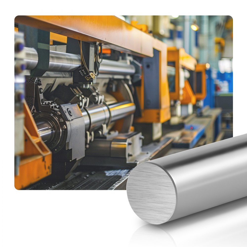 VEVOR 2PCS Linear Motion Rod, 25 mm x 1000 mm (0.98 x 39.4 in), SFC25 Carbon Steel Linear Rod Shaft, Anti Rust and High Precision, High Hardness Shaft, for Cutting Grinding Milling Drilling Machine