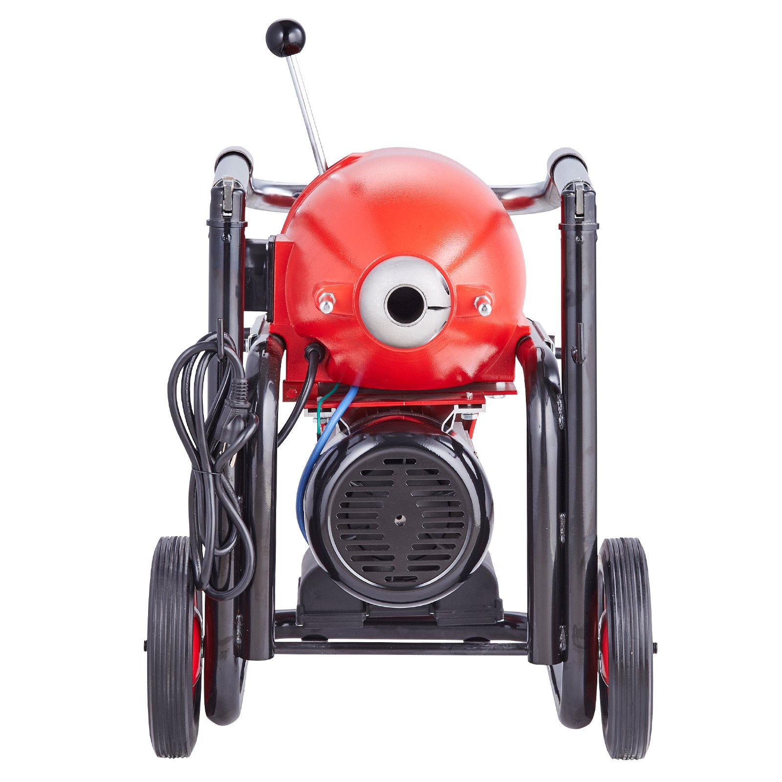 VEVOR Rohrreinigungsmaschine 120 Fuß x 6/5 Zoll, 1100 W elektrische Rohrreinigungsmaschine mit manueller Zufuhr – mit 6 Schneidern und CW/CCW-Steuerung für 4" bis 8" Rohre