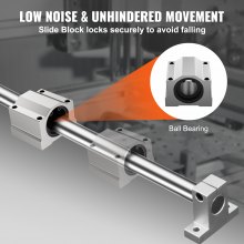 VEVOR Linearführungsschienen-Set, SFC16 1000 mm, 2 Stück 39,4 Zoll/1000 mm SFC16-Führungsschienen, 4 Stück SC16-Gleitblöcke, 4 Stück Schienenstützen, Linearschienen und Lagersatz für automatisierte Ma