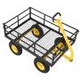 VEVOR Bollerwagen 544,31 kg, Transportwagen, Gartenwagen, Gerätewagen, 2-in-1-Handwagen mit All-Terrain-Reifen, abnehmbaren Seitenteilen aus Netzmaterial & um 180° drehbarem Griff, Gelb/Schwarz