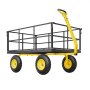 VEVOR Wagon 116.8x76x77.5 cm, Transport Wagon 635 kg, Garden Wagon, Equipment Wagon, 2-in-1 Hand Wagon, with All-Terrain Tires, Removable Mesh Side Panels & 180° Rotating Handle