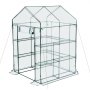 VEVOR Gewächshaus 137x137x196 cm, Foliengewächshaus, Tomatenhaus, Tomatengewächshaus mit PVC-Abdeckung, 2 Ebenen, 10 Regalböden, Aufrollbarer Reißverschlusstür, Treibhaus für Außenbereich