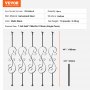 VEVOR Baluster Gate Post Decorative Post Fence Post Galvanized Steel 185 x 20 x 1118 mm Stair Baluster Stair Railings Matte Black Ideal for Indoor Stairs and Handrails