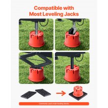 VEVOR 6 Anhänger-Stützblöcke (203,2 mm Höhe, 908 kg belastbar) + 2 Anhängerheberpads, 8-teiliges Hochleistungs-Nivellierungsset für Wohnmobile der 5. Klasse mit Klimaanlage