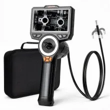 VEVOR Drehbare Endoskopkamera mit Licht, Inspektionskamera mit 360° beweglichem Kopf, IP67 Wasserdichte Rohrkamera mit 4,5 Zoll Display 1,5 m Kabel 3000 mAh Akku, 6,2 mm Boreskopkamera für Auto Haus