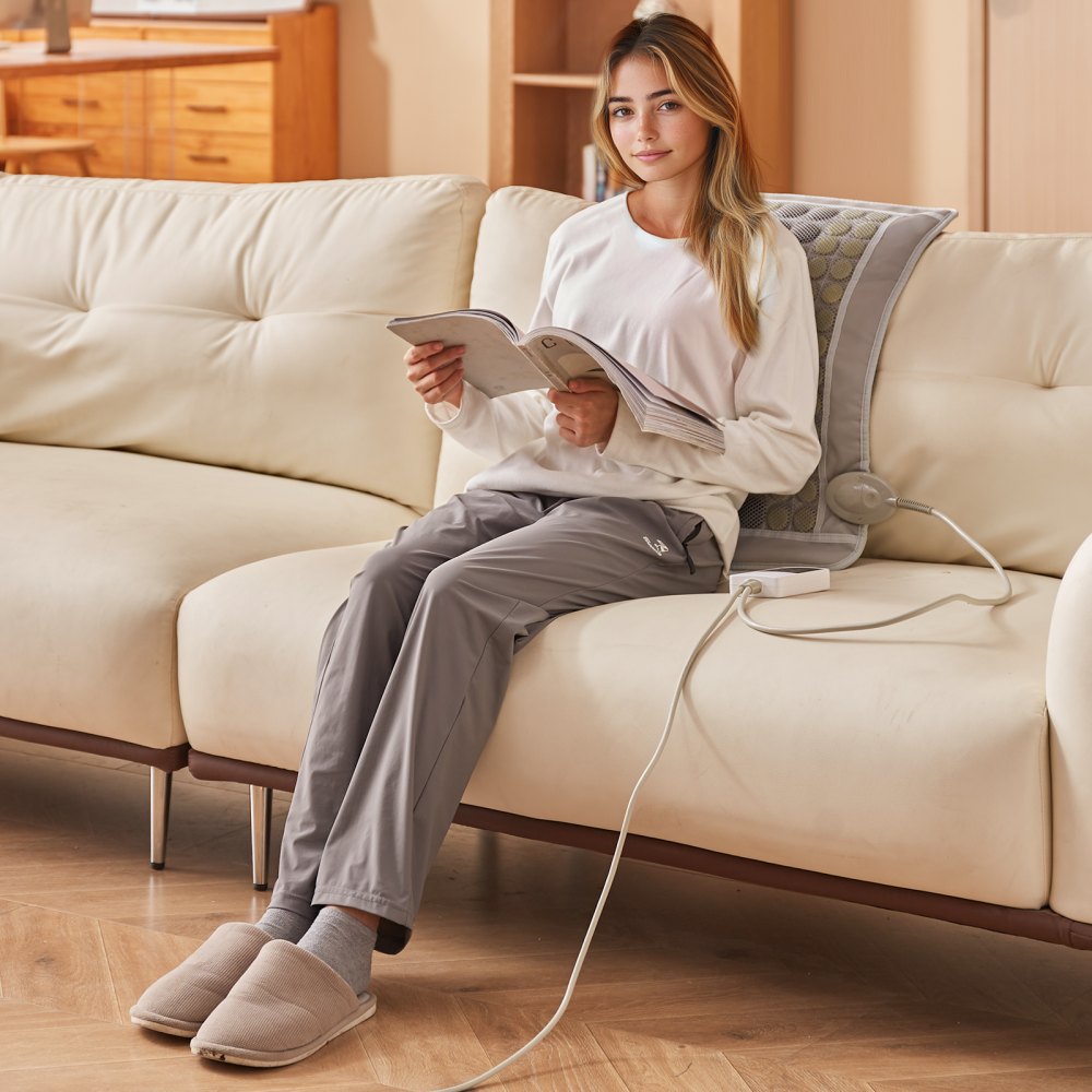 VEVOR Ferninfrarot-Heizkissen, Heizkissen aus 52 Naturjade- und 20 Turmalinsteinen zur Linderung von Rückenschmerzen, 103–159 ℉ Infrarot-Heizkissen mit Smart-Controller und automatischer Abschaltung (mittlere Größe 23,9 x 15,8 Zoll)