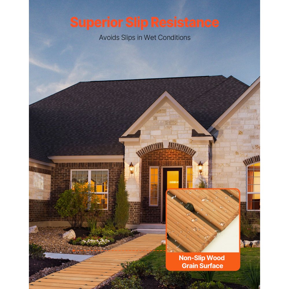 VEVOR Rollweg Gartenweg 368x43 cm, Ausrollbarer Holzweg, ausrollbarer Außenweg aus Zedernholz mit Drahtseilverbindung, Holztritt, Gartentritt, dekorative Trittplatten im Garten, Hinterhof, Terrasse