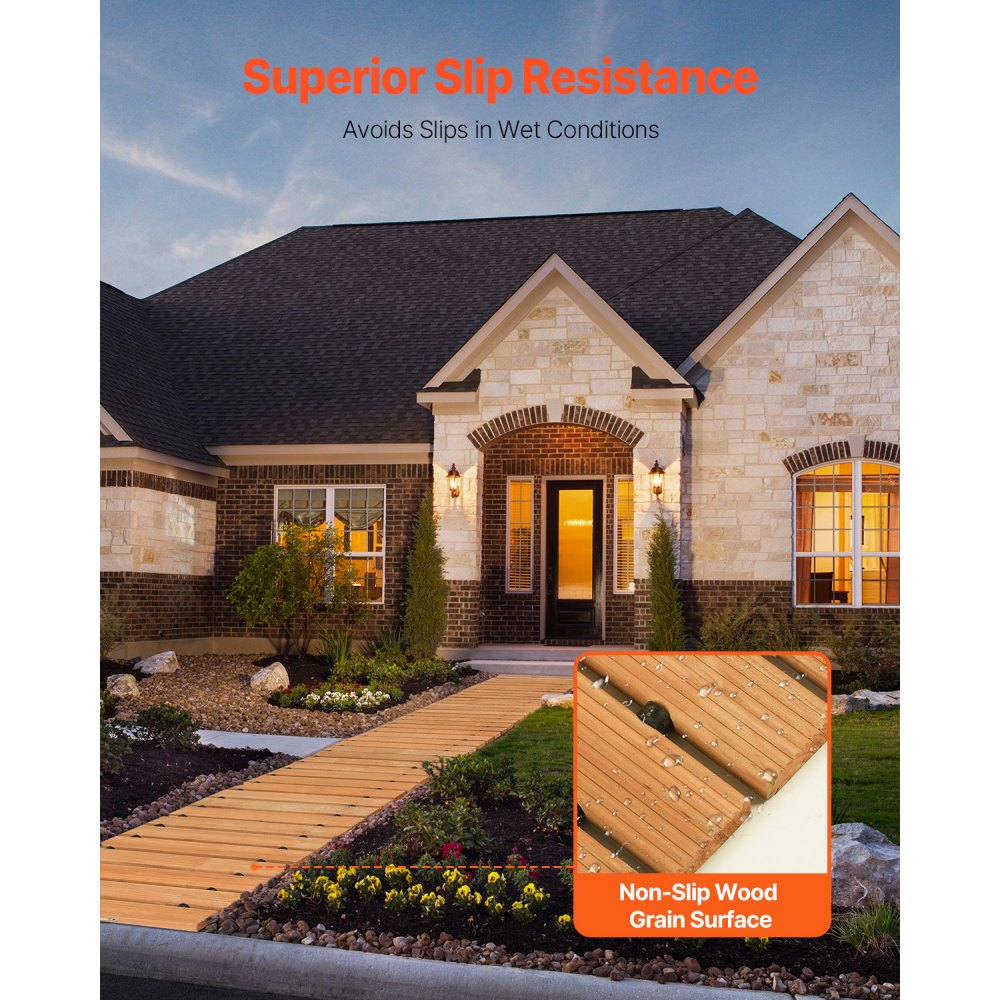 VEVOR Gartenweg Rollweg, 727x43 cm, Ausrollbarer Holzweg, Außengehweg aus Zedernholz mit Drahtseilverbindung, Gartentritt, dekorativer Holzweg, Trittplatten im Garten, Hinterhof, Terrasse