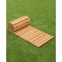 VEVOR Gartenweg Rollweg 244x43 cm, Ausrollbarer Holzweg, Außenweg aus Zedernholz mit Drahtseilverbindung, Gartentritt, Holztritt, Gehweg, Wege im Garten, Hinterhof, Terrasse, Ideal für Hochzeitsfeiern