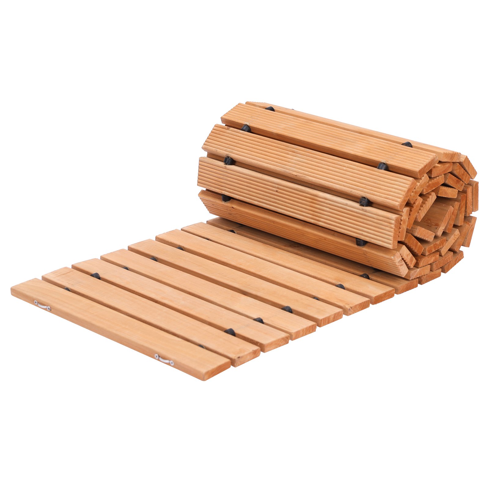 VEVOR Gartenweg Rollweg 244x43 cm, Ausrollbarer Holzweg, Außenweg aus Zedernholz mit Drahtseilverbindung, Gartentritt, Holztritt, Gehweg, Wege im Garten, Hinterhof, Terrasse, Ideal für Hochzeitsfeiern