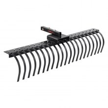 VEVOR Anhänge-Landschaftsrechen 152,4cm Rasenvertikutierer Rechen mit 21 Zinken