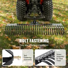 VEVOR Rechen Traktor 3-Punkt-Rasenvertikutierer Rasenstriegel 32 Zinken