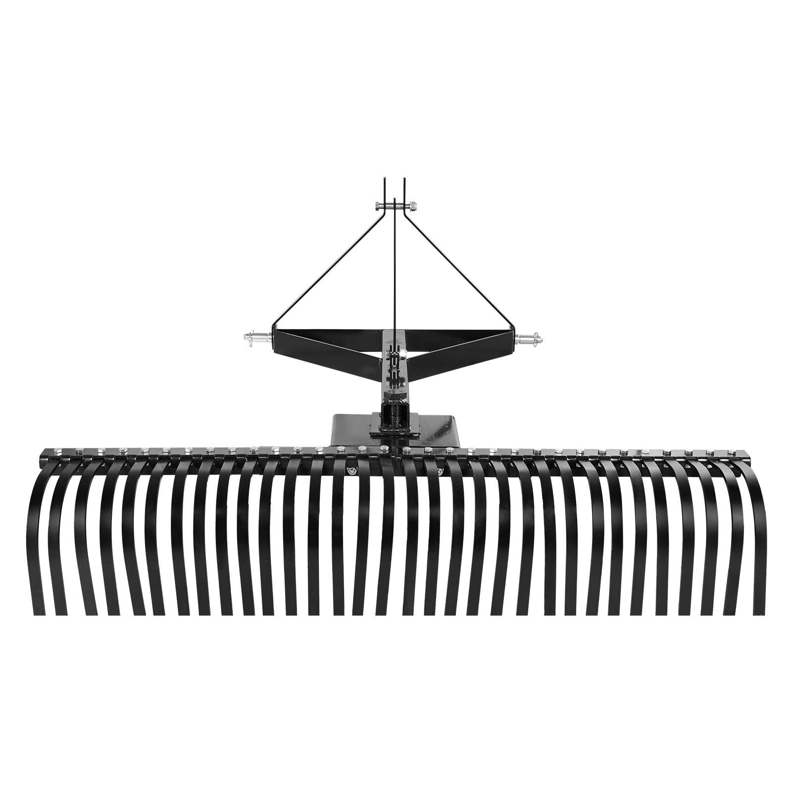 VEVOR Vertikutierer, 1525 mm Arbeitsbreite, Rasentraktor Rechen mit 32 robusten Stahlzinken, Traktor-kompatibler Dreipunkt-Gartenrechen, Rasenlüfter ideal für Bodenbearbeitung & Rasenpflege